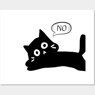 black cat says no Posters and Art